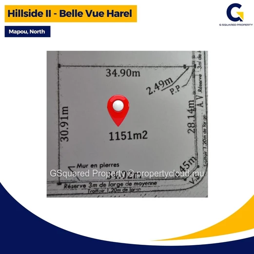 A superb 1,151 m² residential plot, Hillside II, Mapou