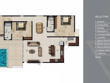 Villa de 3 Chambres